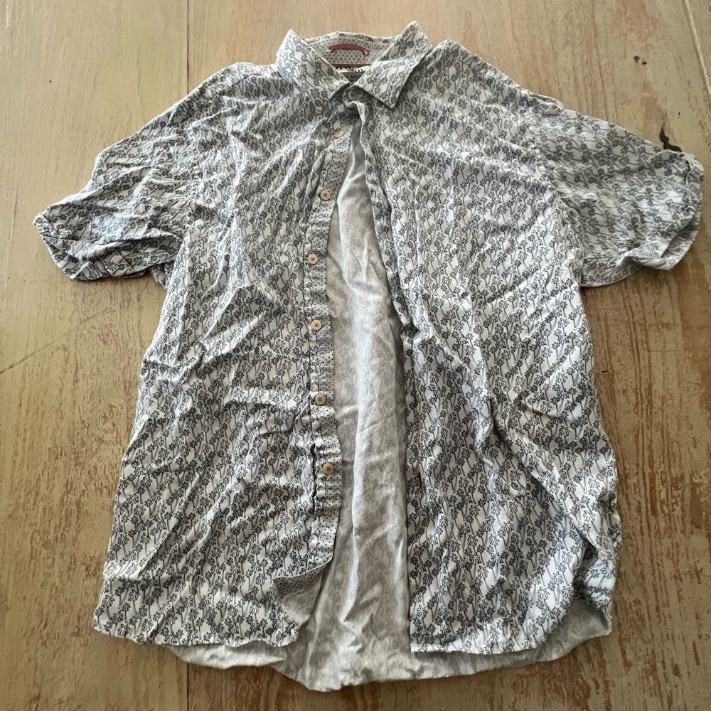 patterned button down